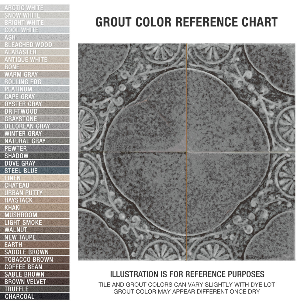 Kings Jaipur Black 17-5/8 in. x 17-5/8 in. Ceramic Floor and Wall Tile