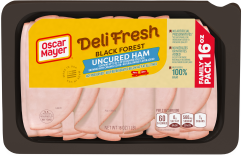 Deli Fresh Black Forest Uncured Ham Slices 16 oz Tub image
