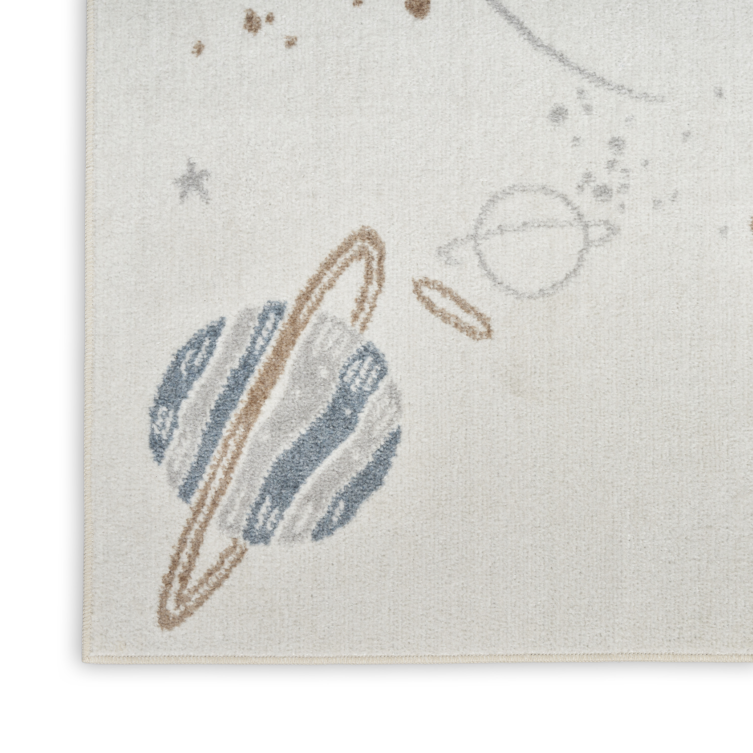 Nourison Astra Machine Washable 4' x 6' Ivory Multicolor Kids Indoor Rug