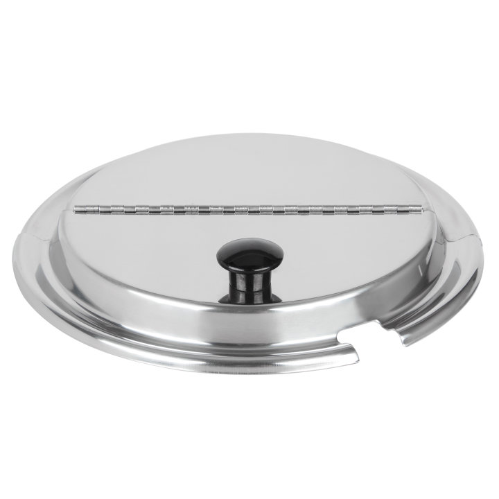 8 ½-inch stainless steel hinged cover with Kool-Touch® handle