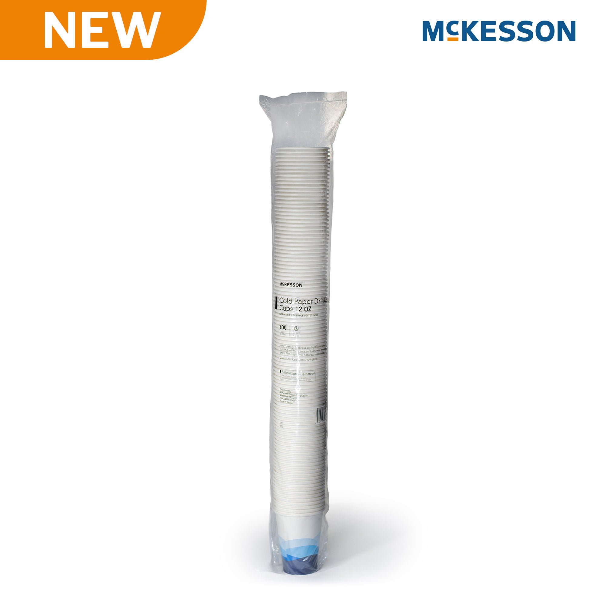McKesson Paper Cup for Cold Beverages, Blue Mountain Print, 12-ounce Capacity