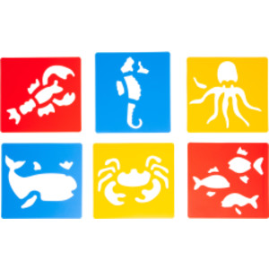 Sea Life Stencils, Plastic, 6 Count