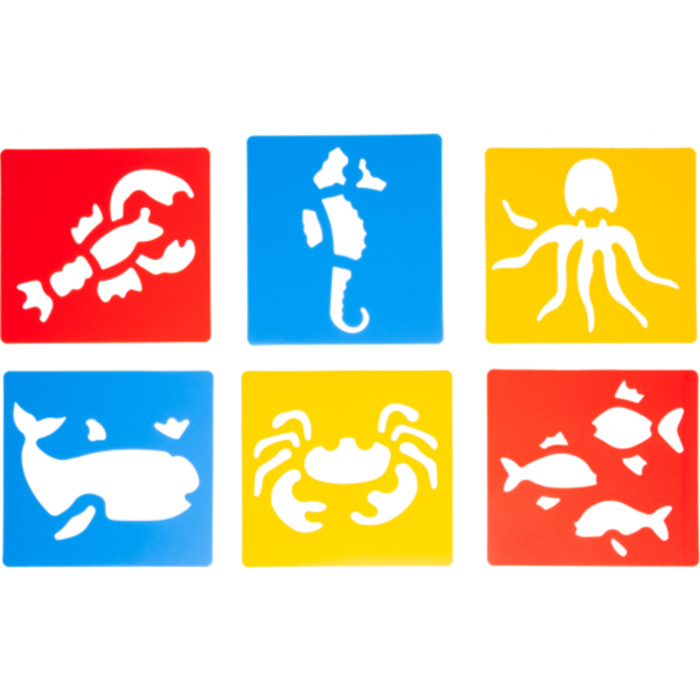Sea Life Stencils, Plastic, 6 Count