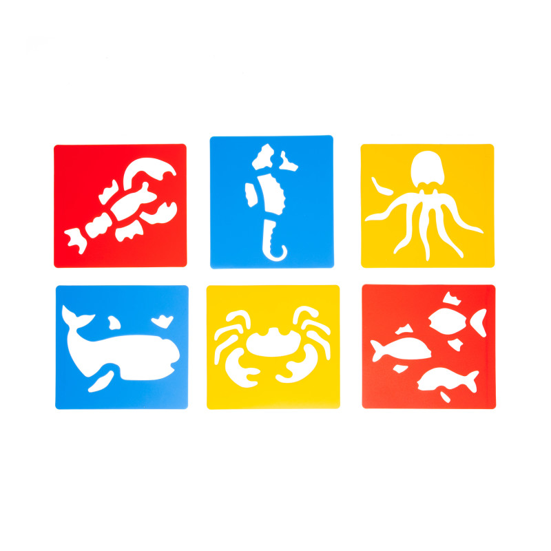 Sea Life Stencils, Plastic, 6 Count