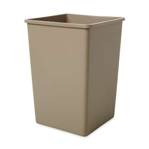 Rubbermaid Commercial, Untouchable®, 35gal, Resin, Beige, Square, Receptacle