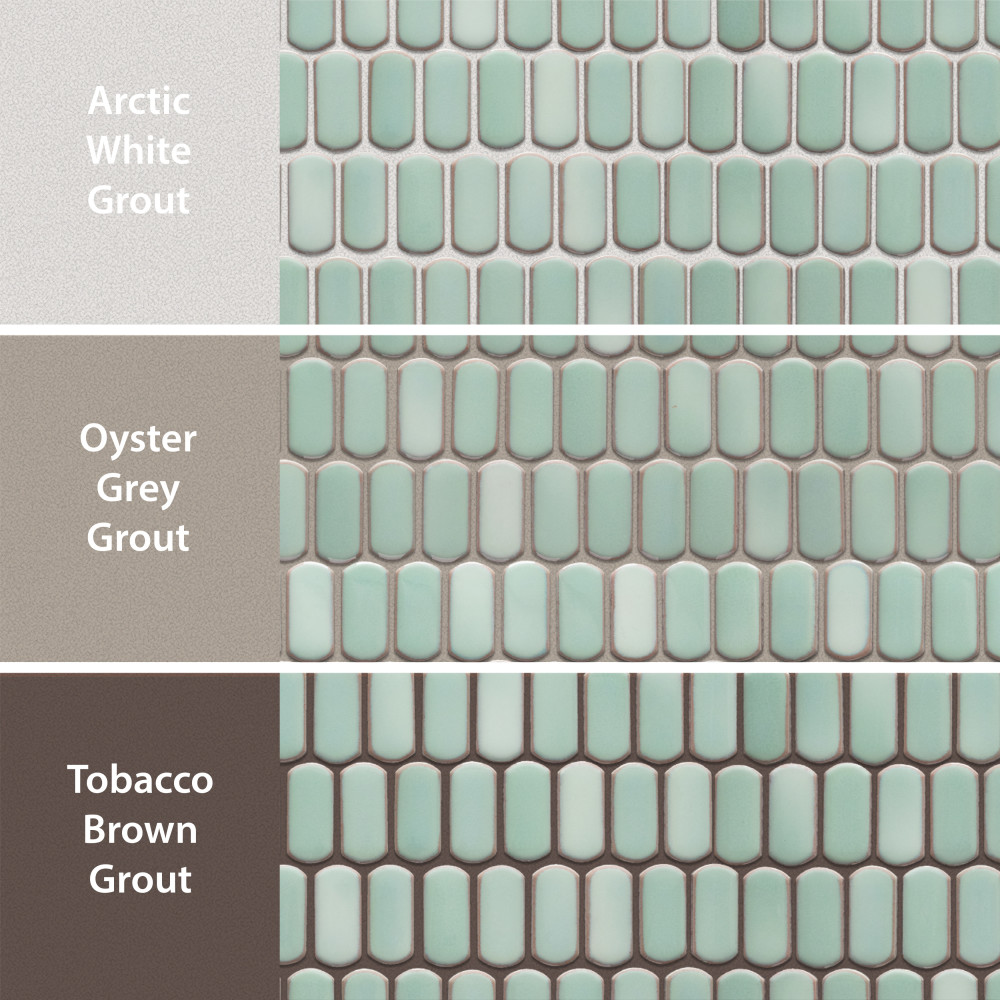 Hudson Capsule Mint Green 12-1/4 in. x 13-1/8 in. Porcelain Mosaic Tile