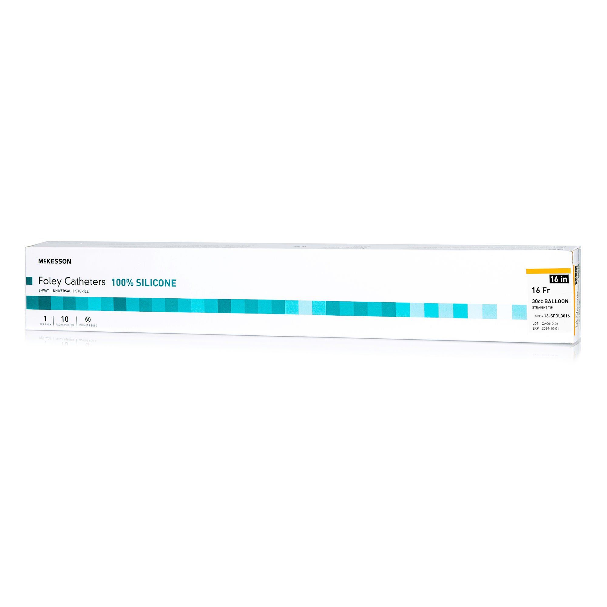 McKesson Silicone Foley Catheter, Standard Tip, 16 Fr.