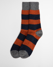 Houghton Stripe Socks Navy-Ginger