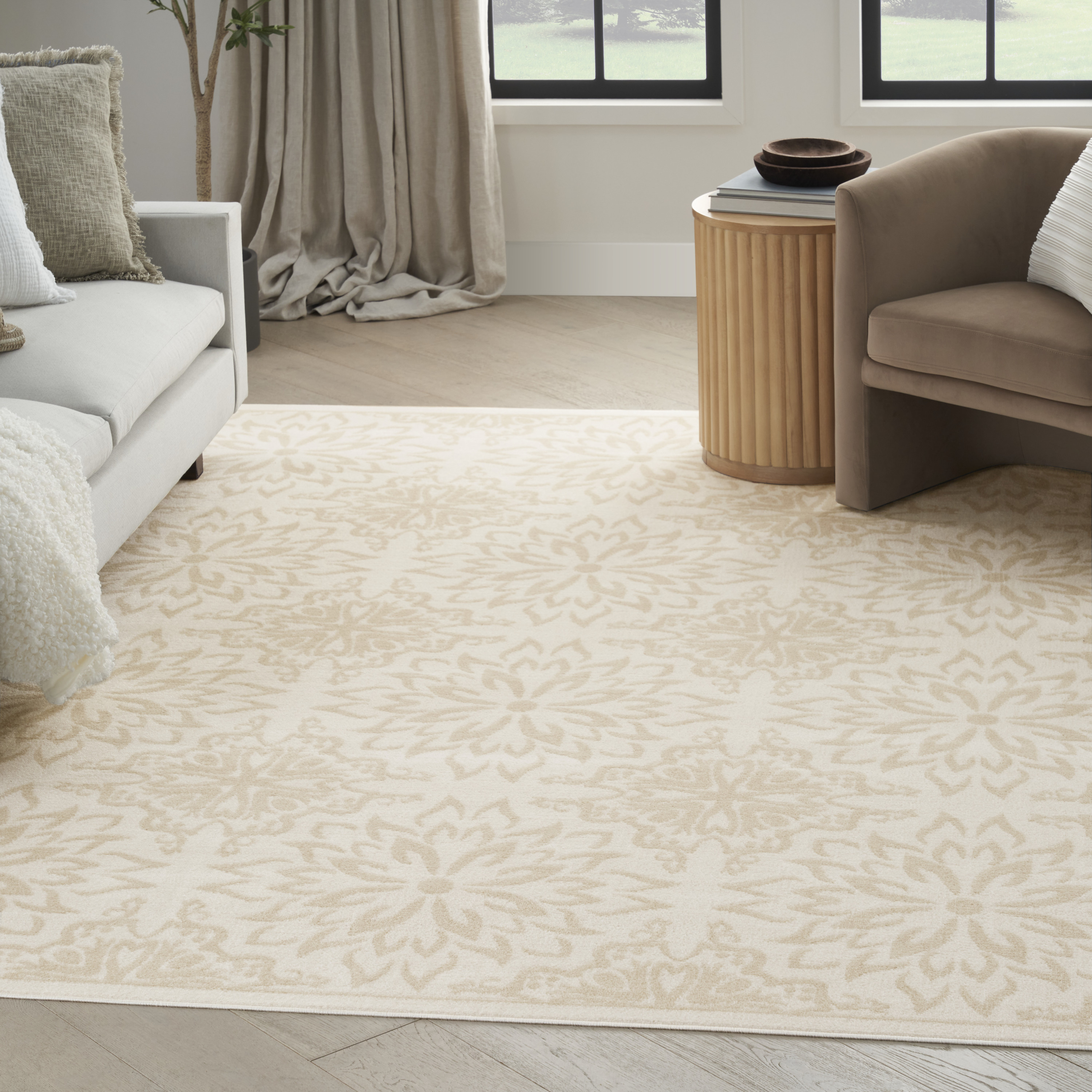 Nourison Jubilant 7' x 10' Ivory Beige Farmhouse Indoor Rug