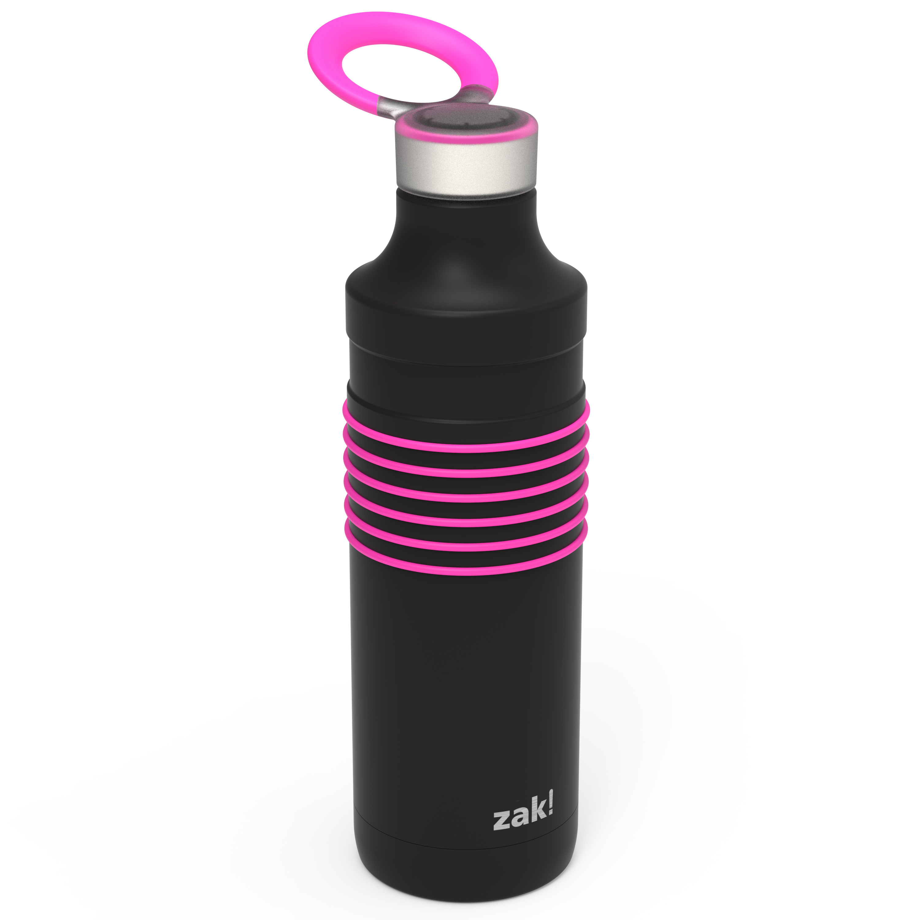 HydraTrak 22 ounce Vacuum Insulated Stainless Steel Tumbler, Black with Pink Rings slideshow image 1 HydraTrak 22 ounce Vacuum Insulated Stainless Steel Tumbler, Black with Pink Rings slideshow image 1