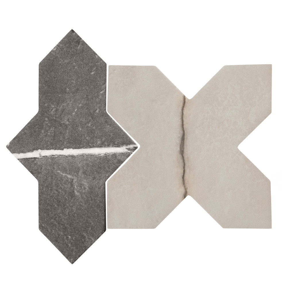 Istanbul Squire Shield Night with Day Cross 6 in. x 8-3/8 in. Porcelain Floor and Wall Tile
