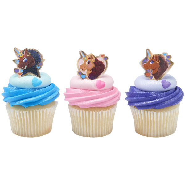 Afro Unicorn Magic Within Cupcake Rings