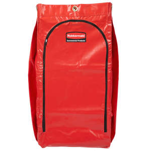 Rubbermaid Commercial, 34 Gal Vinyl Bag for High Capacity Janitorial Cleaning Carts, Red