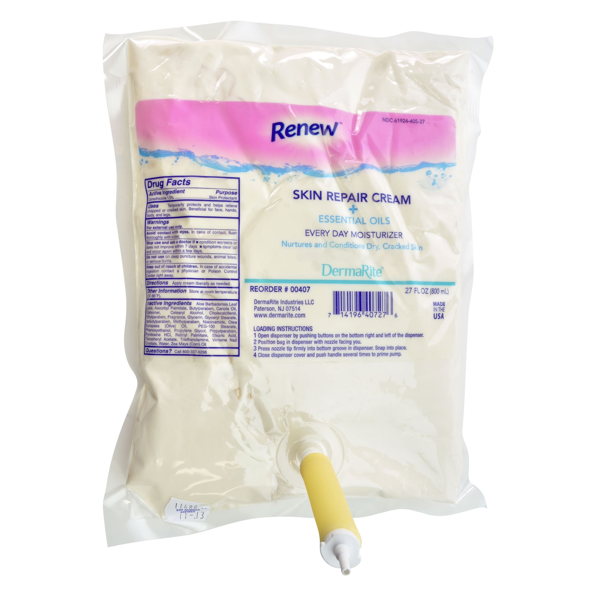 Renew Moisturizer 800 mL Dispenser Refill Bag MK 843950