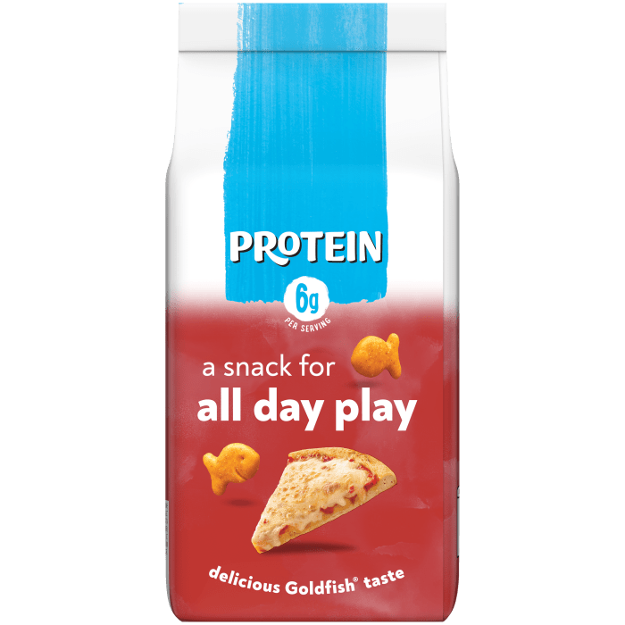 Goldfish® 6g Protein Pizza Crackers, 6 oz, bag - Back Image