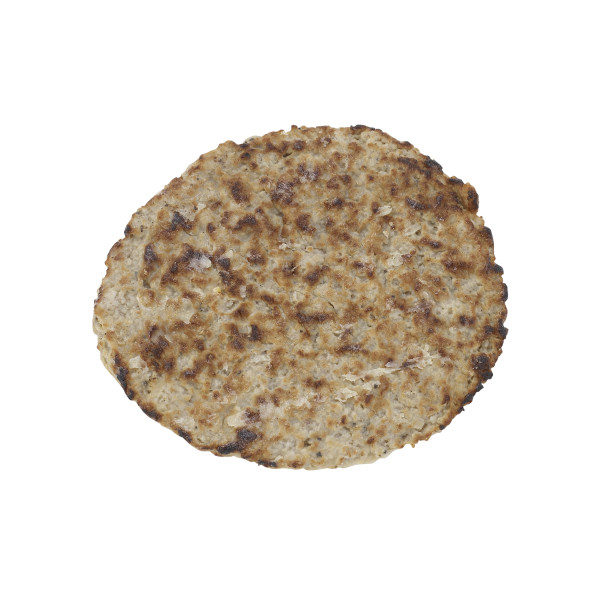 FAST 'N EASY(r) Sausage, Patty, Maple, Fully Cooked, 107/1.5 oz, 10 lb . C1C0 - Front Center Out of Package (Hi Res)