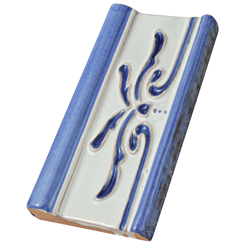 Novecento Cenefa Evoli Cobalto 2-5/8 in. x 5-1/8 in. Ceramic Wall Trim