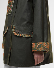 Barbour FARM Rio Maria-Clara Waxed Jacket Fern/Green Heart Print