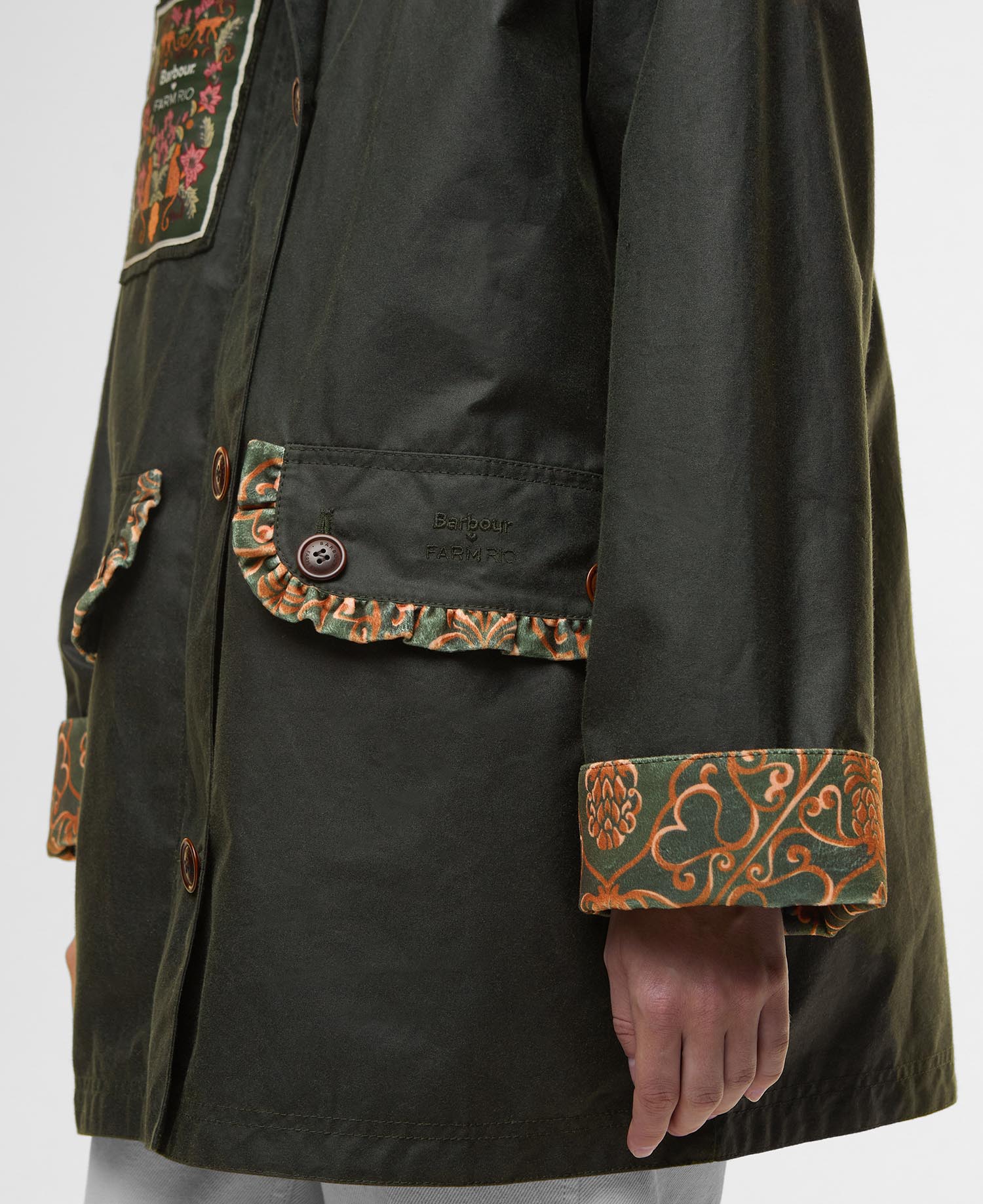 Barbour FARM Rio Maria-Clara Waxed Jacket image number 4