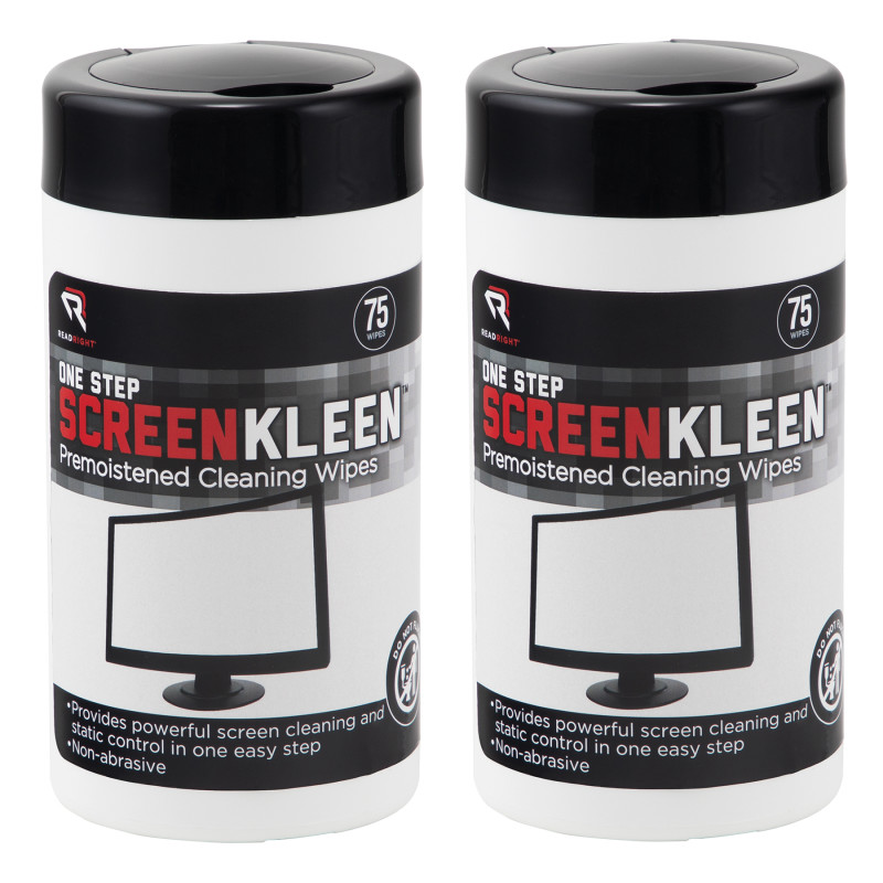 ScreenKleen One-Step Cleaning Wipes, 75 Per Tub, 2 Tubs