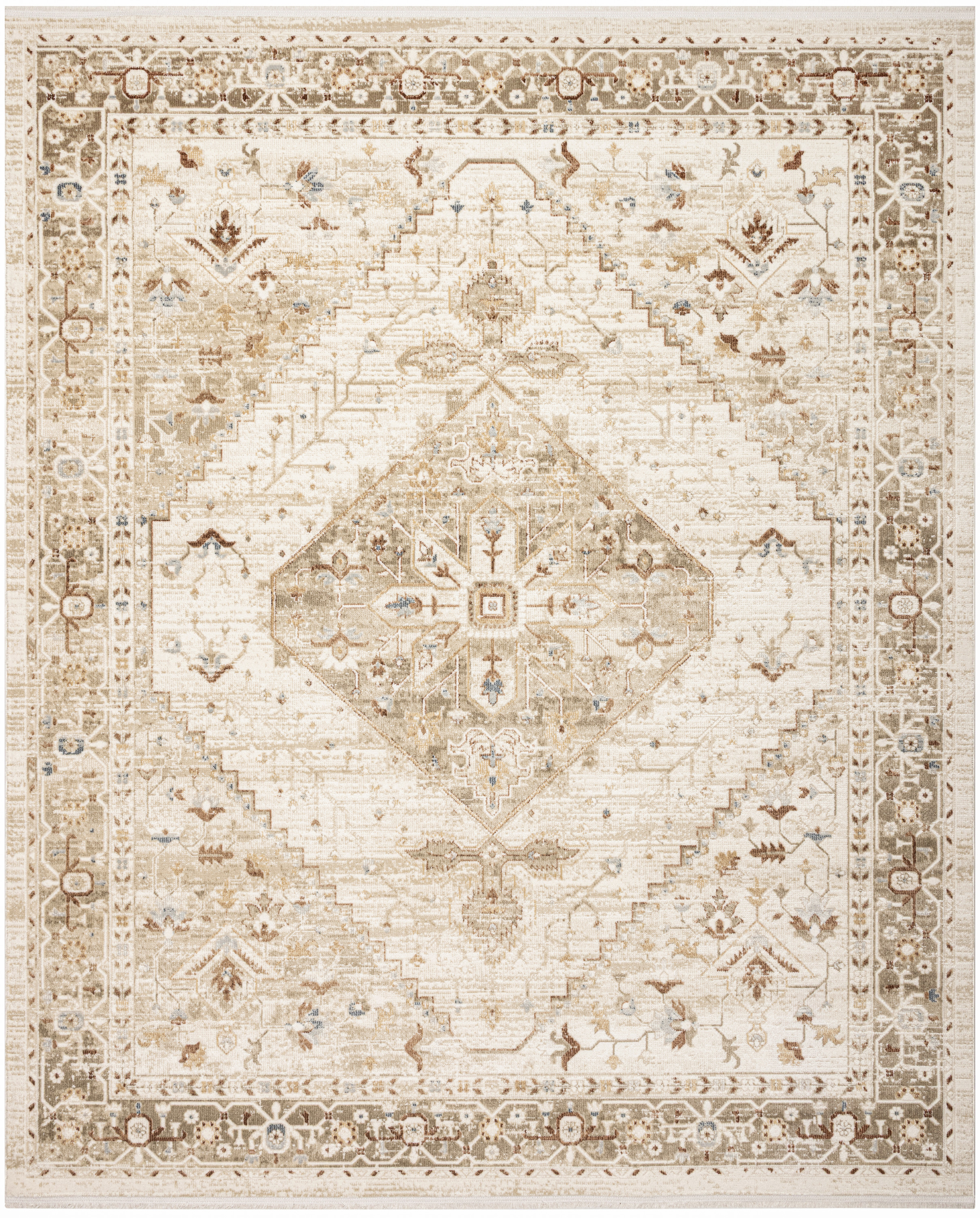 Nourison Pardis 7'10" x 9'10" Ivory Taupe Vintage Indoor Rug