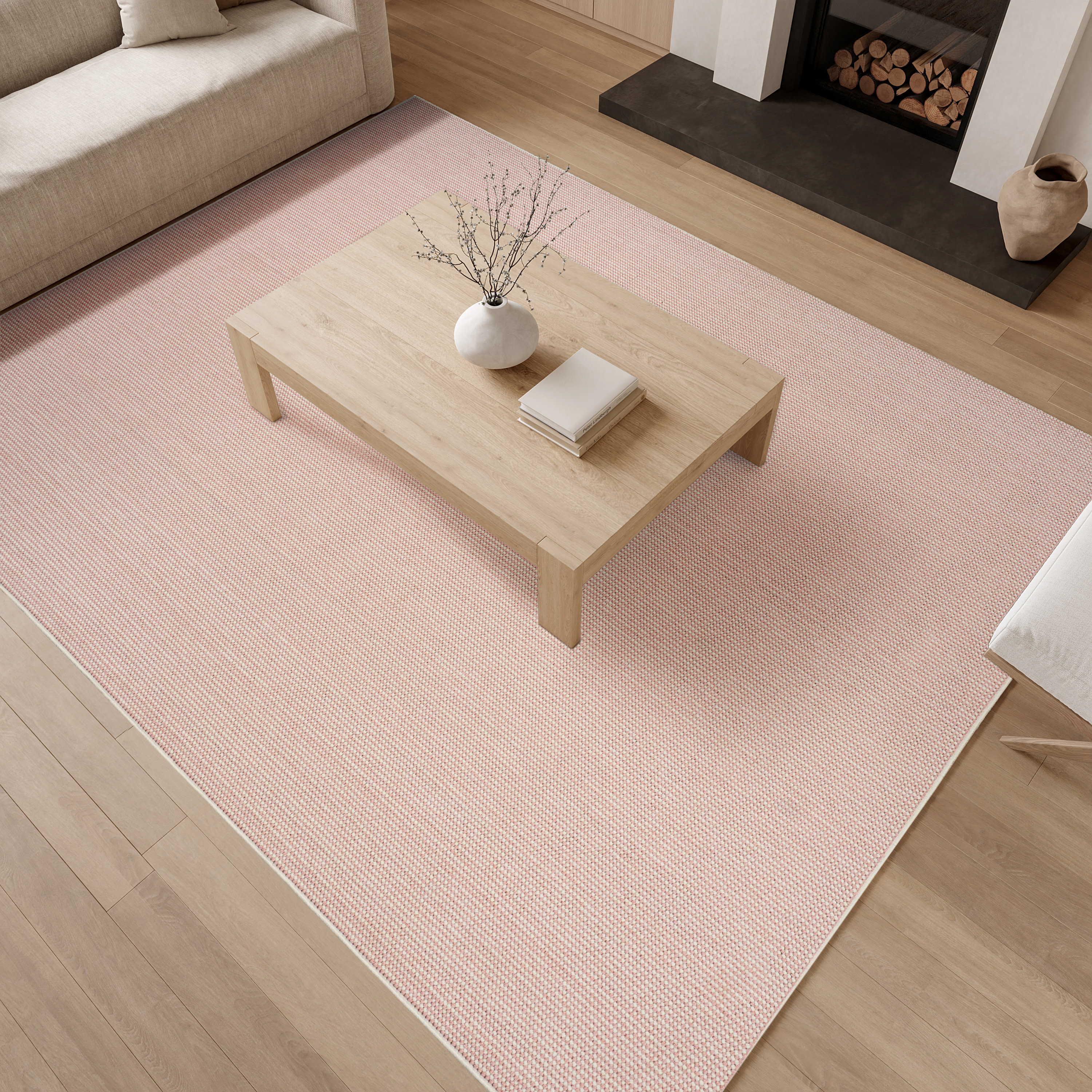 Nourison Natural Texture 5'3" x 7' Ivory Rose Farmhouse Indoor Rug