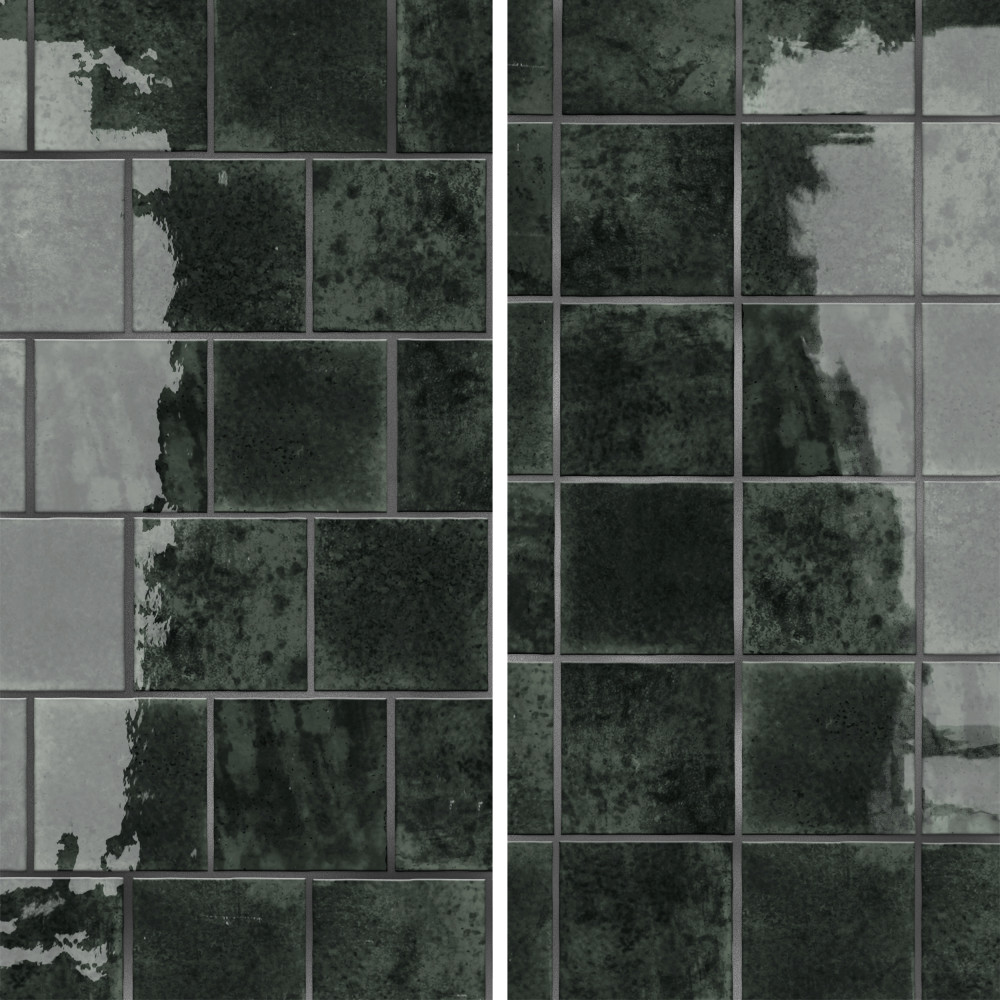 Menorca Forest Black 4 in. x 4 in. Ceramic Wall Tile