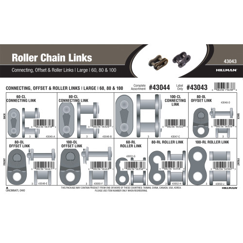 Large Roller Chain Links Assortment (#60, 80 & 100)