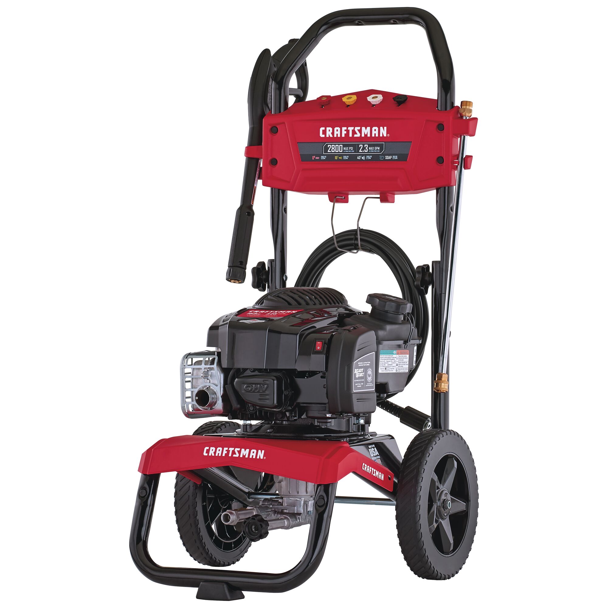 Right profile of 2800 MAX Pounds per Square Inch or 2 and three tenths MAX Gallons Per Minute Pressure Washer.