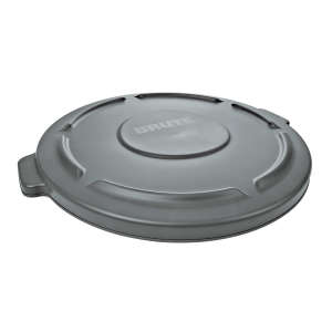Rubbermaid Commercial, BRUTE®, Self-Draining, Round, Resin, 20 gal, Gray, Receptacle Lid
