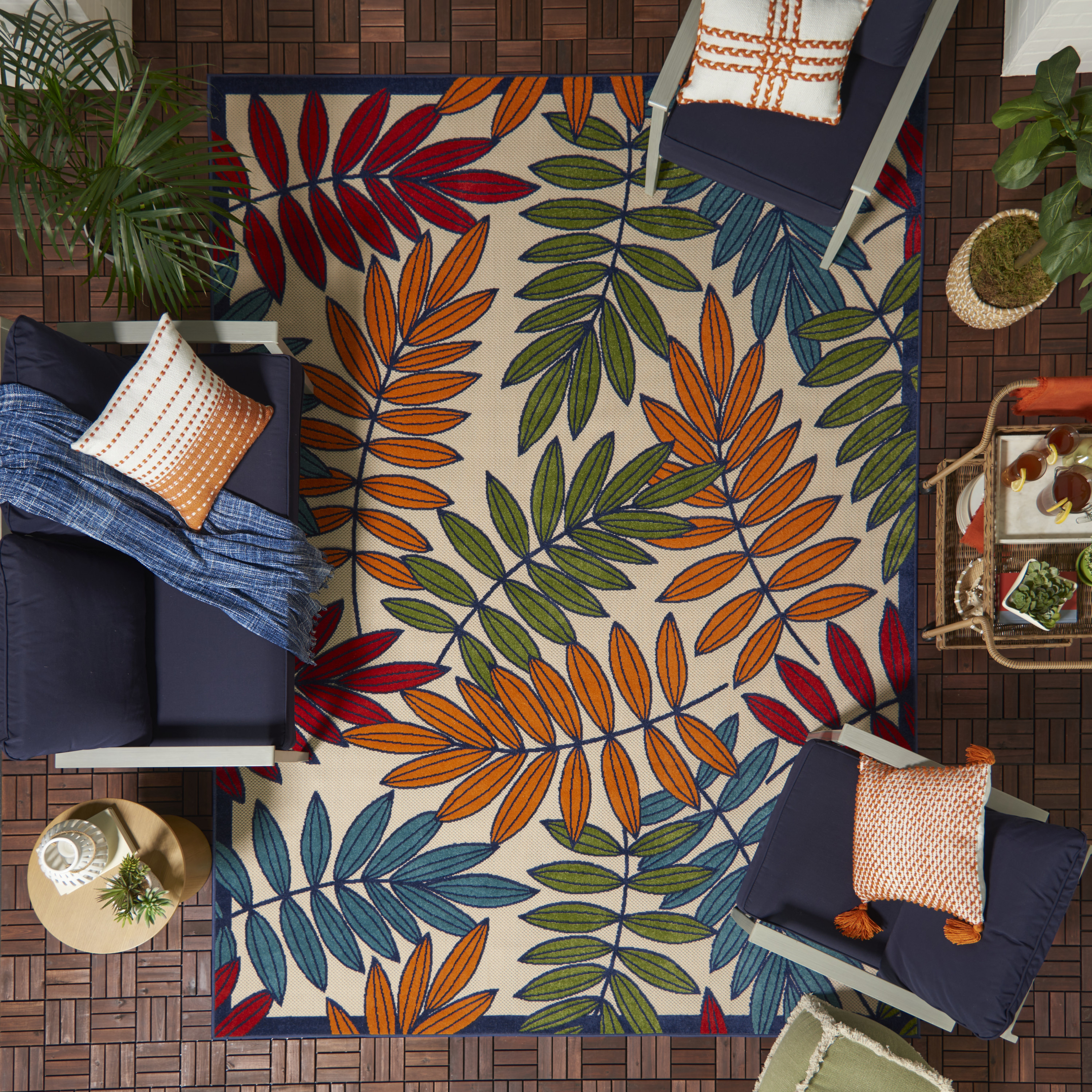 Nourison Aloha 7' x 10' Multicolor Tropical Rug