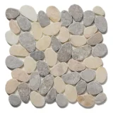 Random Series Sterling Grey & Quartz Jg 12×12 Cobbles Mosaic Tumbled