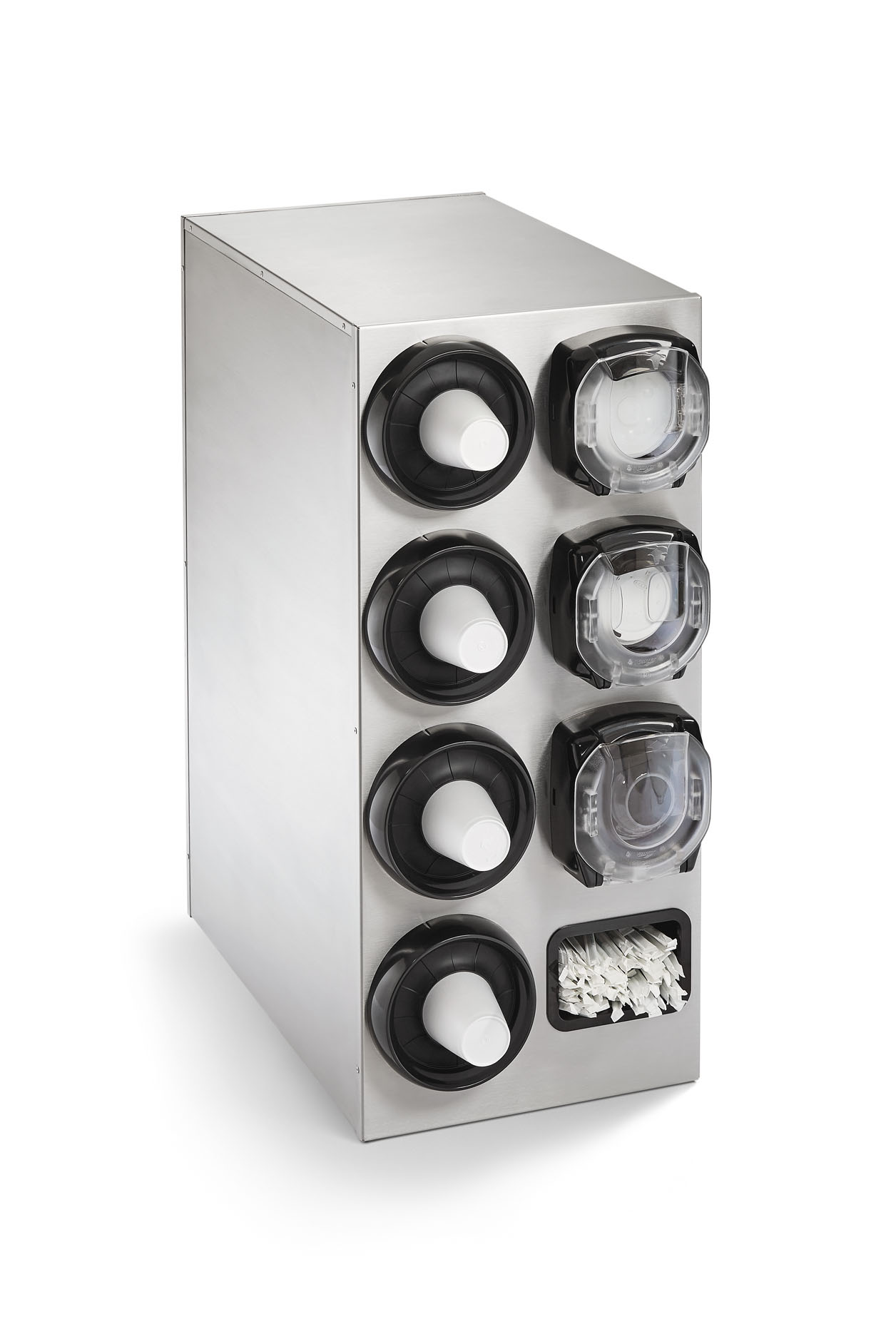 2wide stainless steel dispenser with INC80 Cup Dispenser and