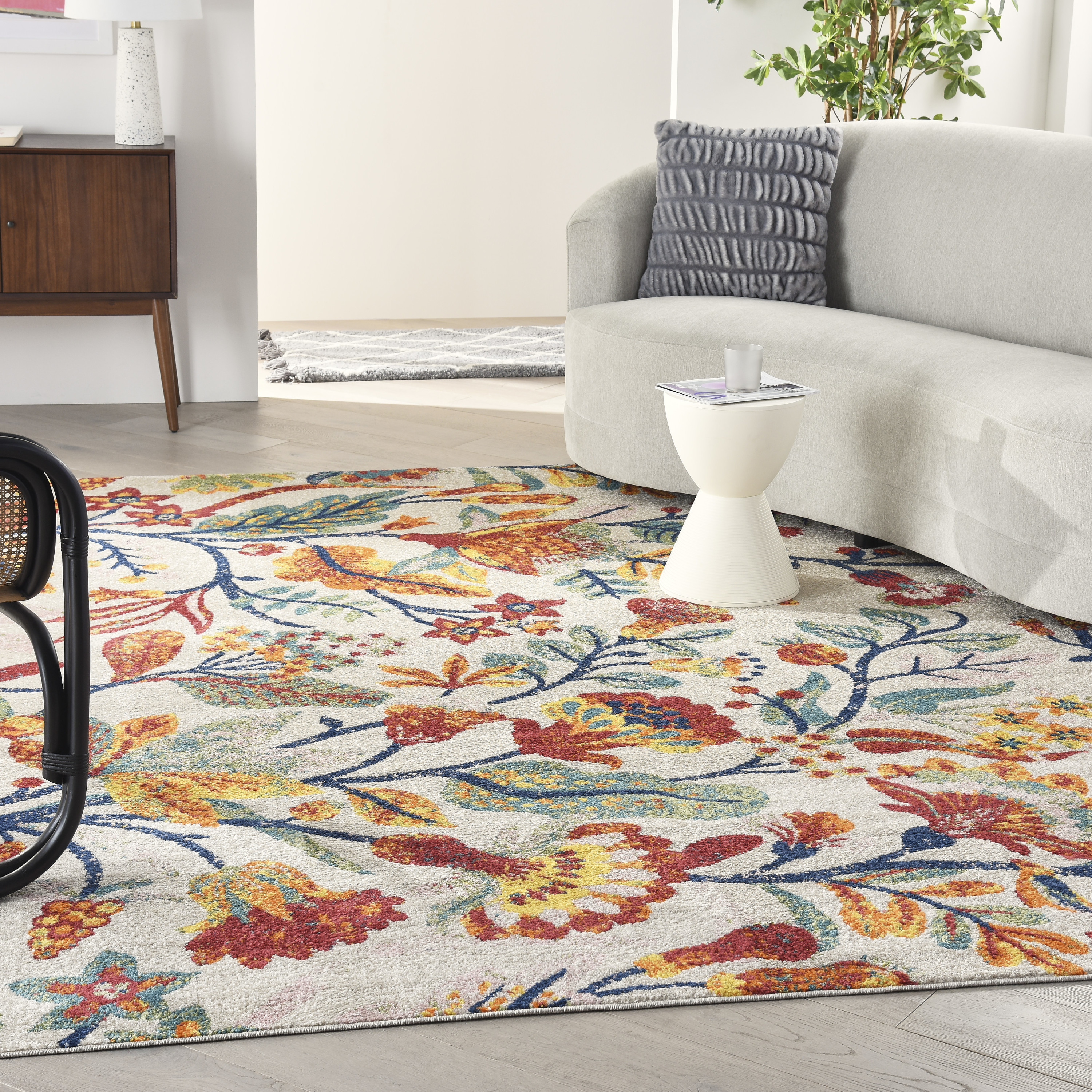 Nourison Allur 7'10" x 9'10" Ivory Multicolor Bohemian Indoor Rug