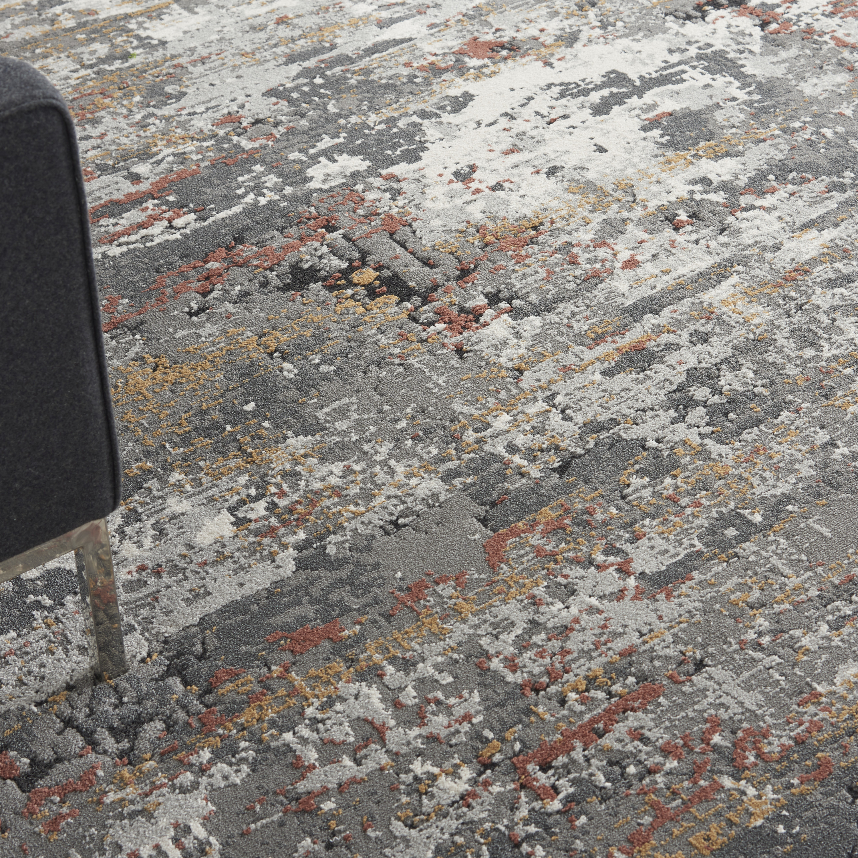 Nourison Tangra 7'10" x 9'10" Grey Multicolor Modern Indoor Rug