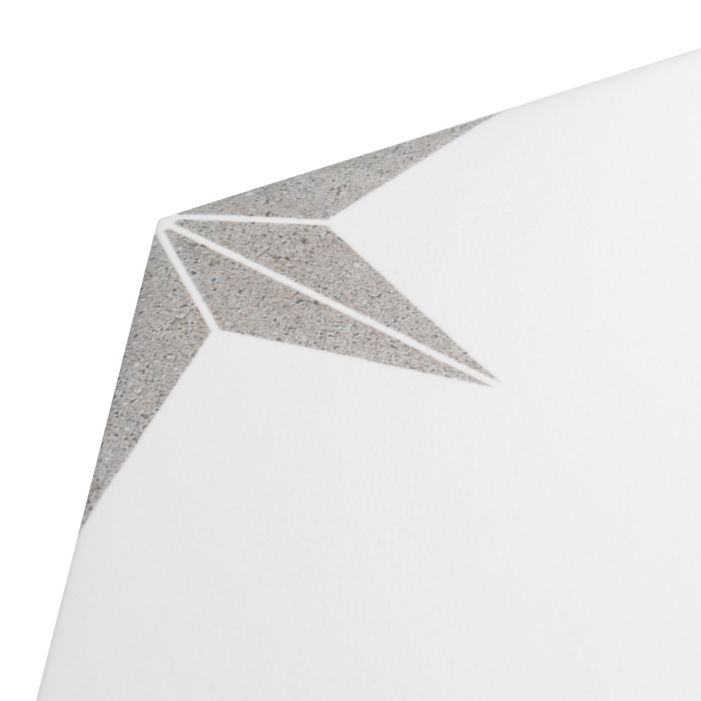 Stella Hex Silver 8-5/8 in. x 9-7/8 in. Porcelain Floor and Wall Tile