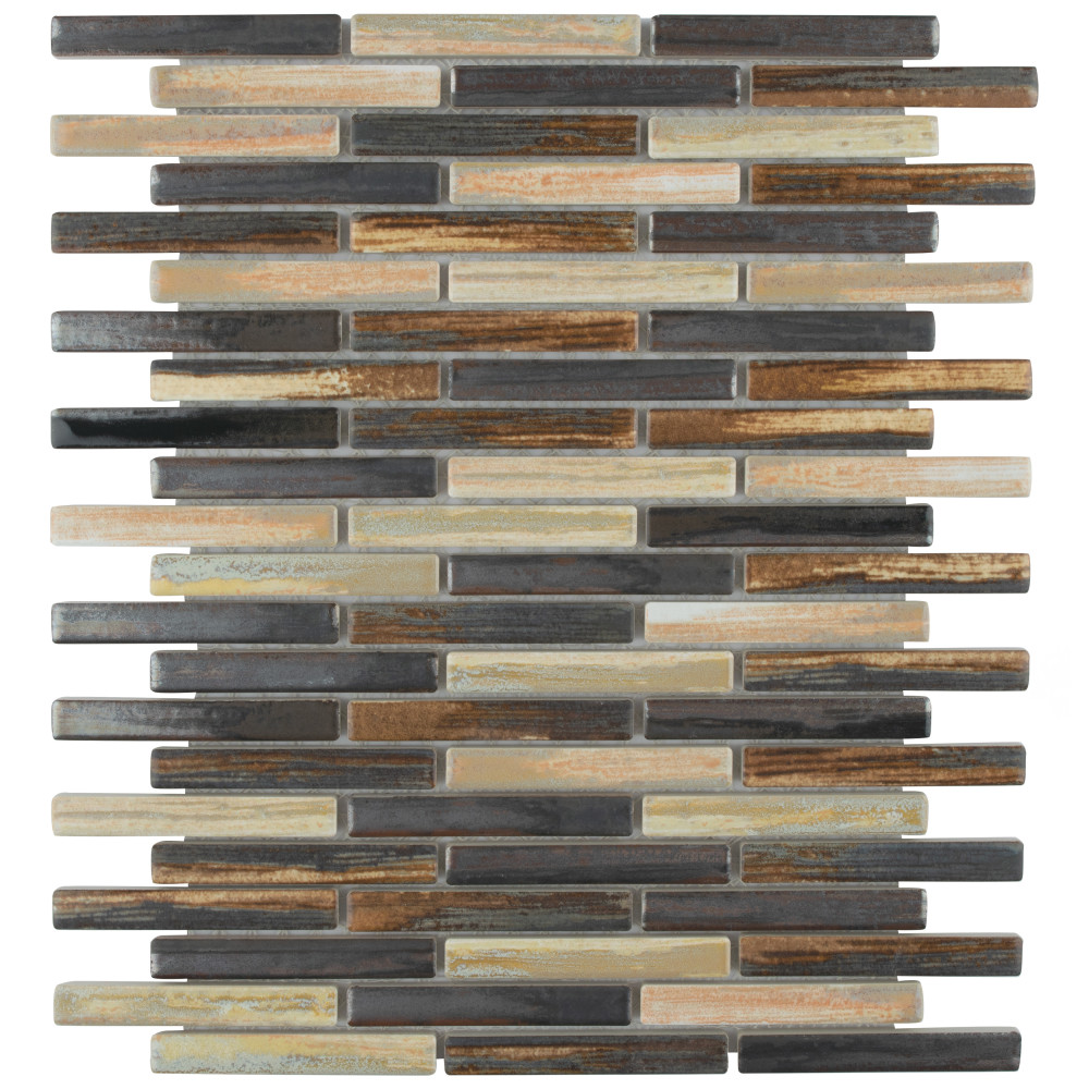 Rustica Brick Highlands 10-3/4 in. x 12-3/4 in. Porcelain Mosaic Tile