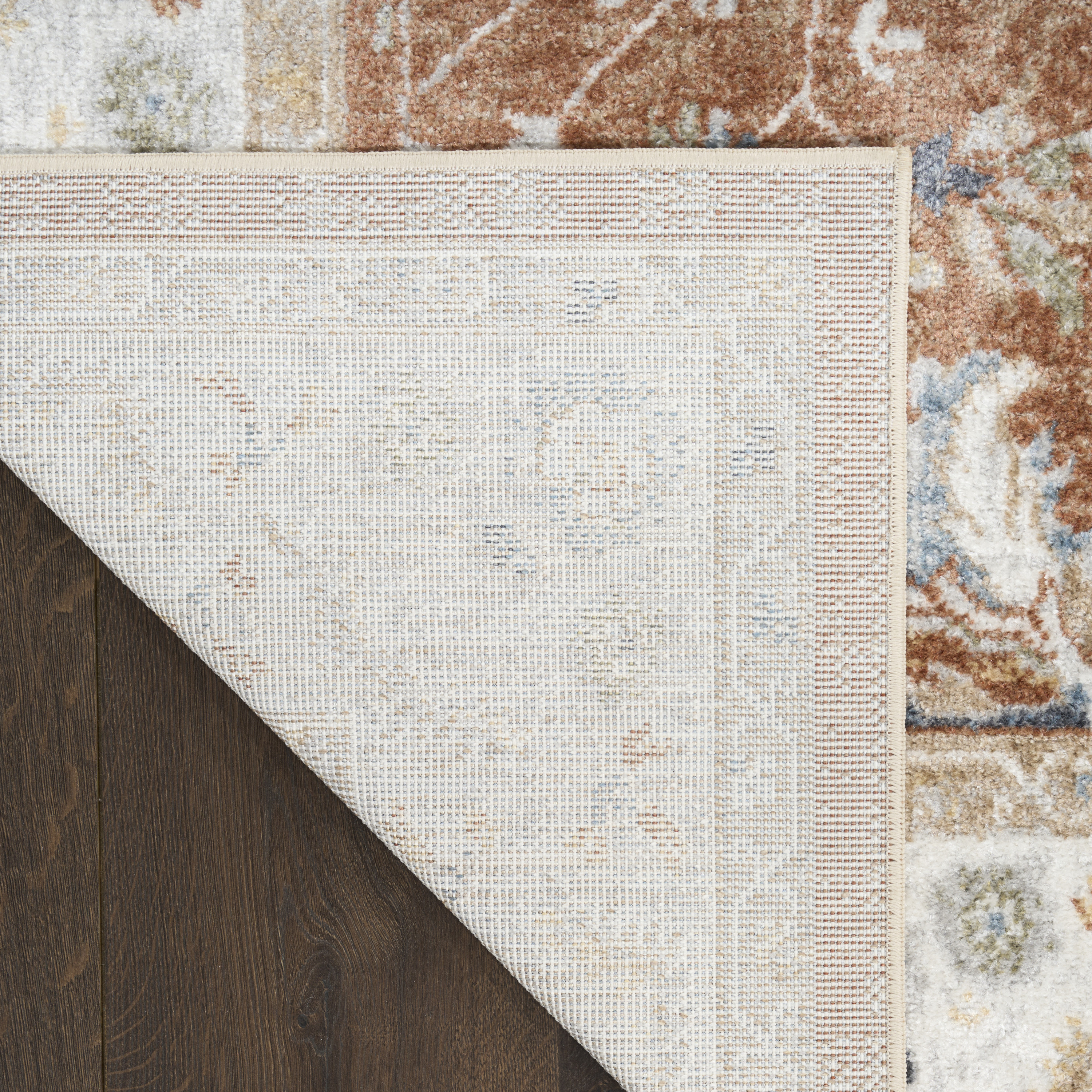 Nourison Astra Machine Washable 4' x 6' Rust Ivory Vintage Indoor Rug