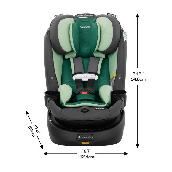 Revolve360 Slim 2-in-1 Rotating Car Seat with Green & Gentle Fabric Specifications