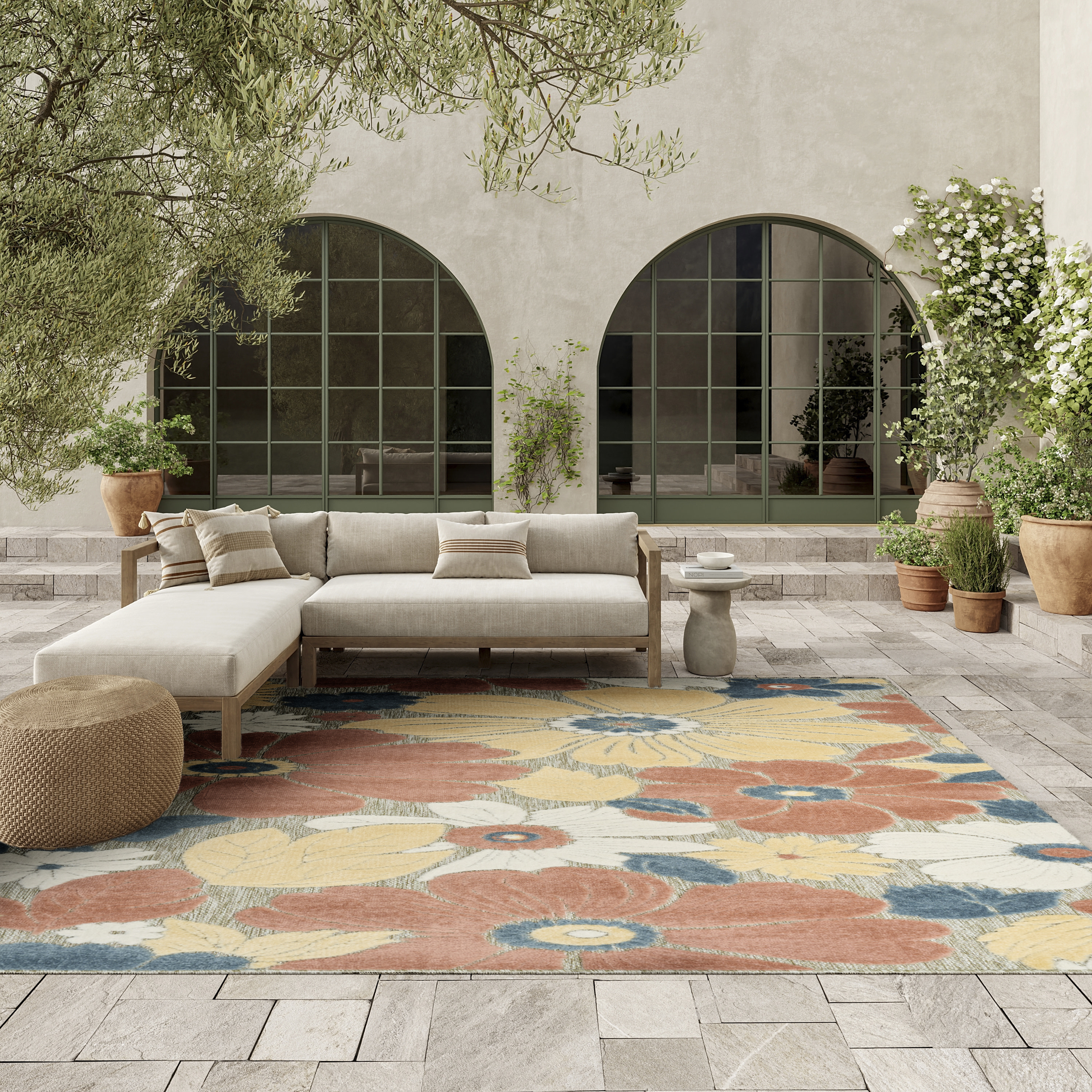 Nourison Aloha 7'10" x 10'6" Rose Modern Rug