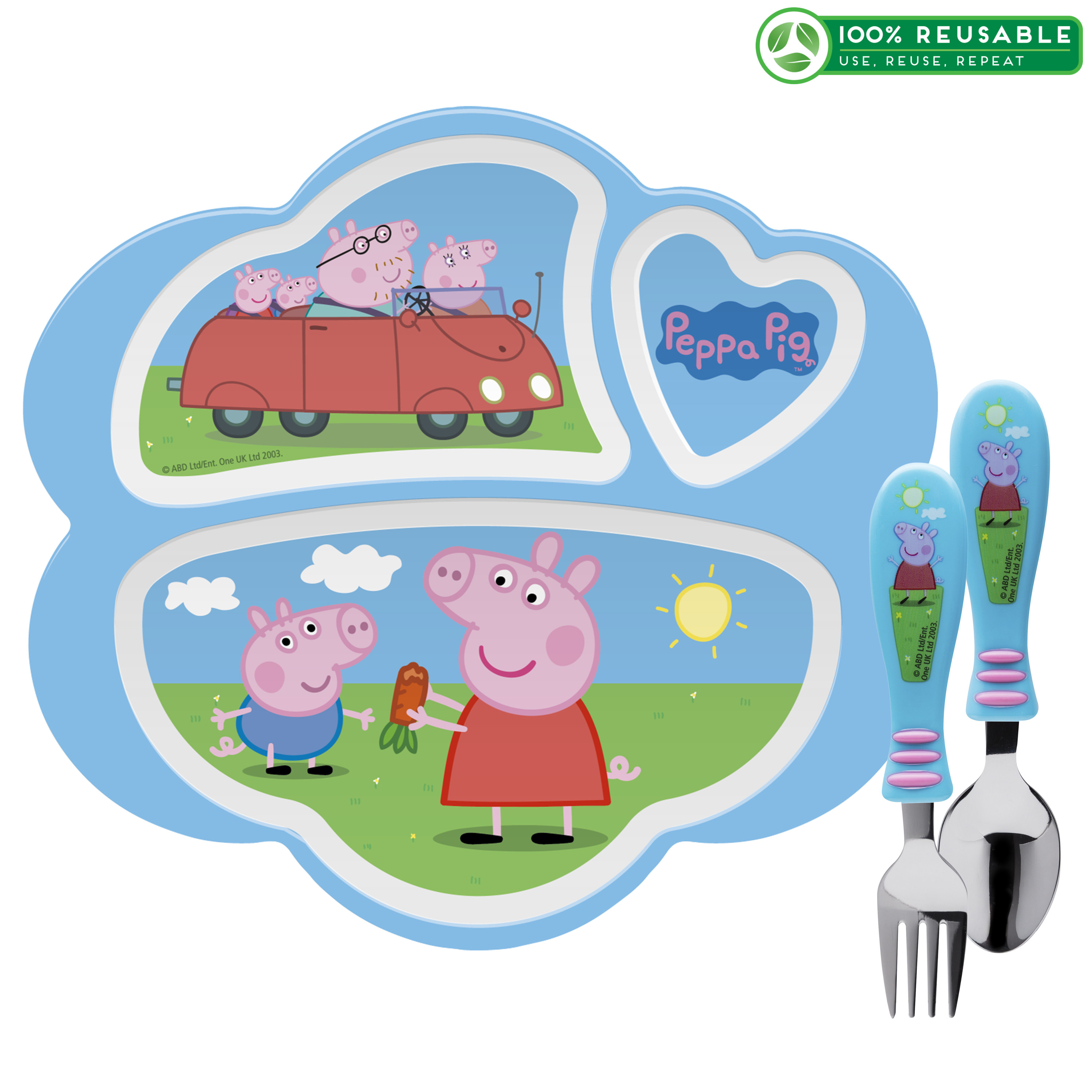 Nick Jr. Kid’s Dinnerware Set, Peppa Pig, 3-piece set slideshow image 1 Nick Jr. Kid’s Dinnerware Set, Peppa Pig, 3-piece set slideshow image 1