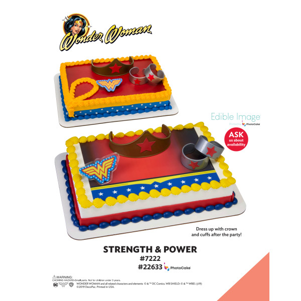 Wonder Woman™ Strength & Power The Magic of Cakes® PhotoCake® Enhanced Background and Icing Page