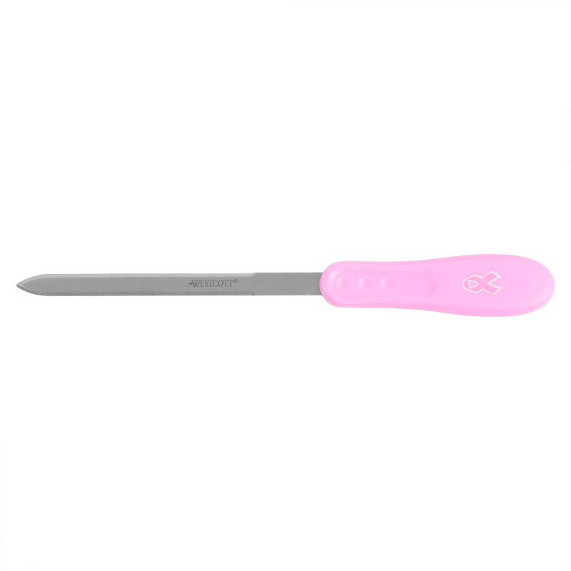 Pink Ribbon Stainless Steel Letter Opener, Breast Cancer Awareness, 9 in, Pink