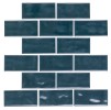 Regina Dark Blue 2×4 Brick-Joint Mosaic Glossy