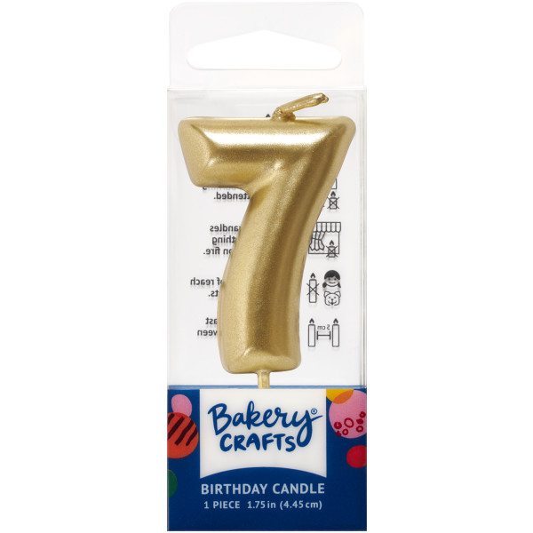 7 Mini Gold Numeral Candles