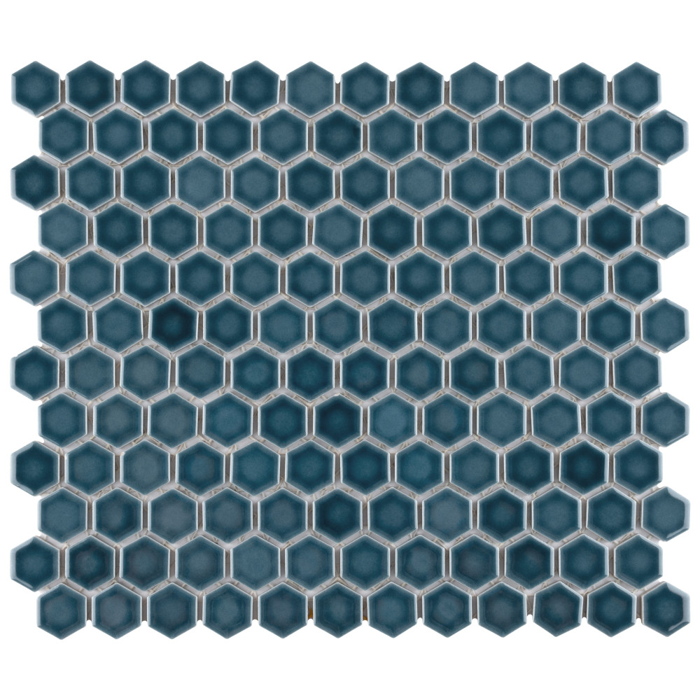 Tribeca 1″ Hex Glacier Blue 10-1/4 in. x 11-7/8 in. Porcelain Mosaic Tile