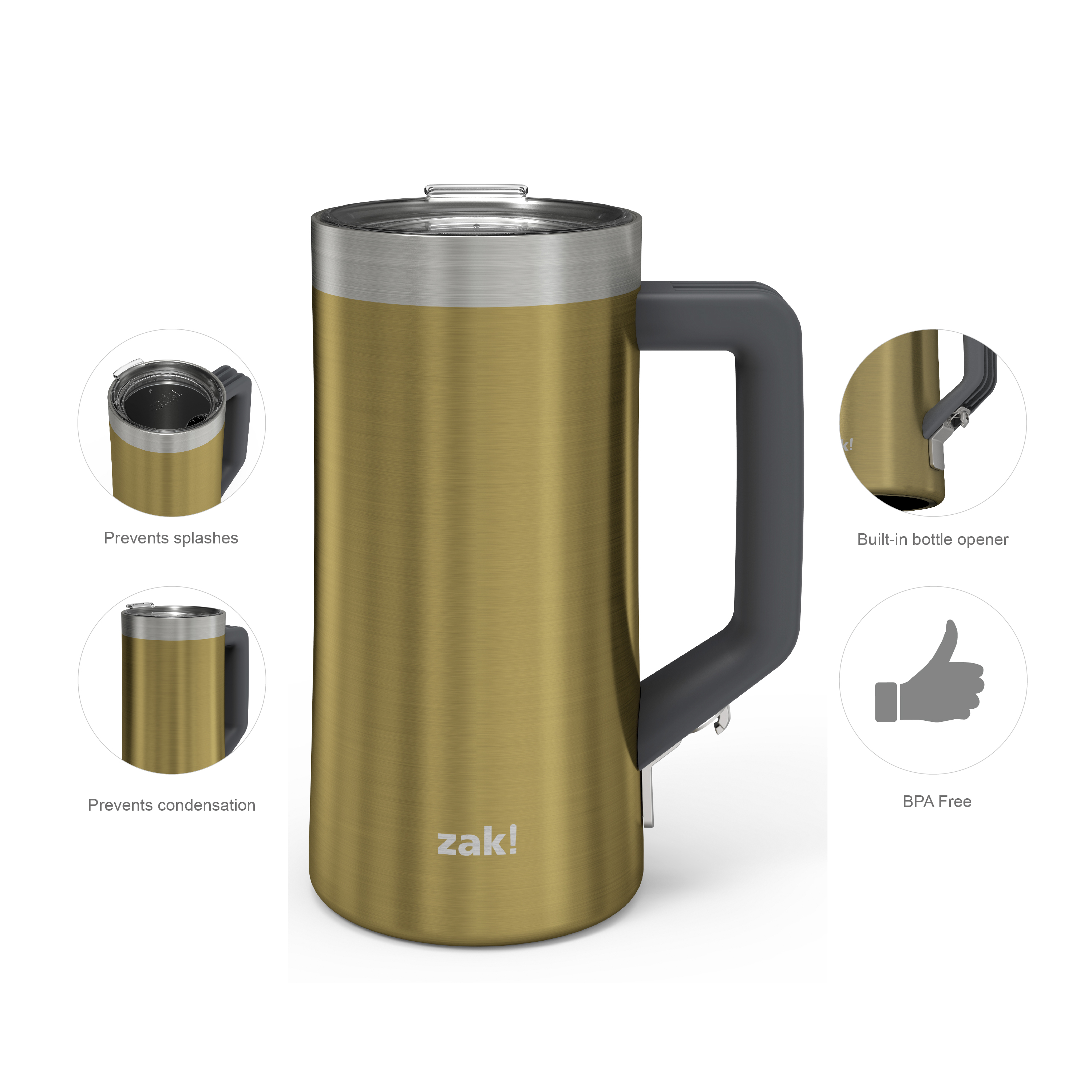 Creston 25 ounce Vacuum Insulated Stainless Steel Tumbler, Gold slideshow image 7 Creston 25 ounce Vacuum Insulated Stainless Steel Tumbler, Gold slideshow image 7