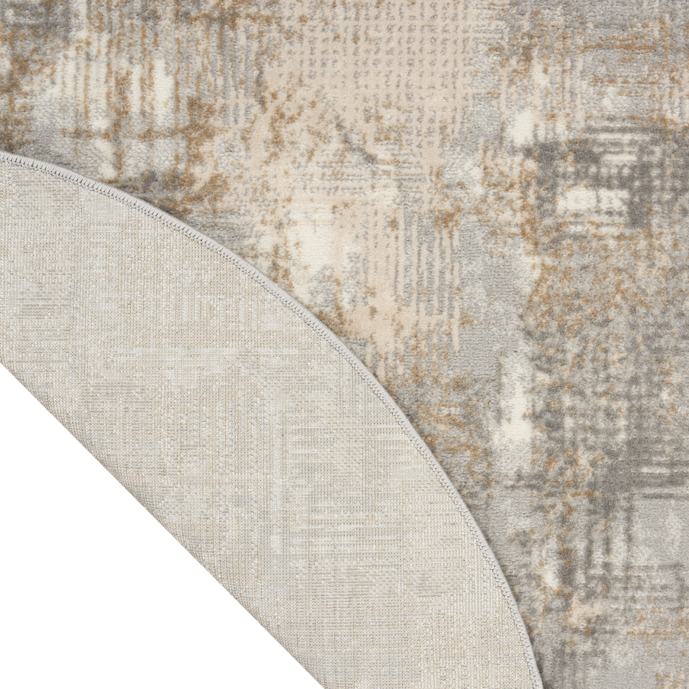 Calvin Klein CK950 Rush 6' x Round Grey Beige Modern Indoor Rug