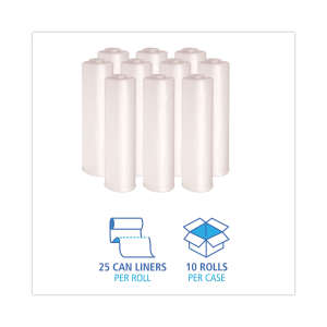 Boardwalk,  HDPE Liner, 45 gal Capacity, 40 in Wide, 46 in High, 13 Microns Thick, Natural