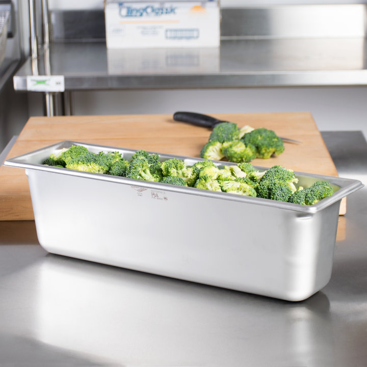 Half-long-size 6-inch-deep Super Pan 3® stainless steel steam table pan